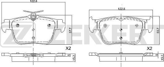 Zekkert BS-1117 - Тормозные колодки, дисковые, комплект avtokuzovplus.com.ua