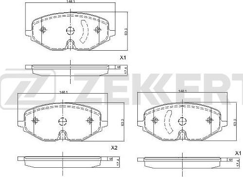 Zekkert BS-1119 - Гальмівні колодки, дискові гальма autocars.com.ua