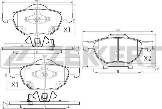 Zekkert BS-1125 - Колодки торм. диск. передн. Honda Accord VII 03- autodnr.net