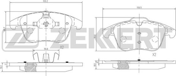 Zekkert BS-1128 - Гальмівні колодки, дискові гальма autocars.com.ua