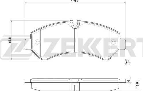 Zekkert BS-1132 - Тормозные колодки, дисковые, комплект avtokuzovplus.com.ua