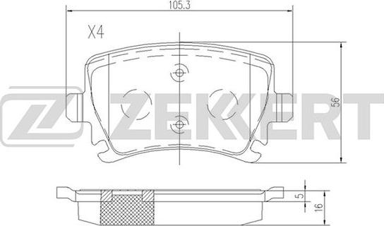 Zekkert BS-1142 - Колодки торм. диск. задн. Audi A6 II 97-  Skoda Octavia 1U  1Z 04-  VW Golf V  VI 03-  Passat VI 0 autodnr.net