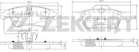 Zekkert BS-1145 - Гальмівні колодки, дискові гальма autocars.com.ua
