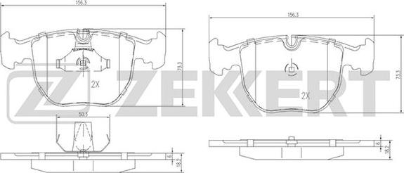 Zekkert BS-1150 - Тормозные колодки, дисковые, комплект avtokuzovplus.com.ua