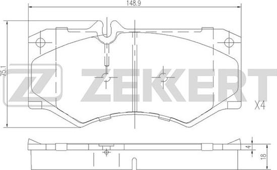 Zekkert BS-1151 - Гальмівні колодки, дискові гальма autocars.com.ua