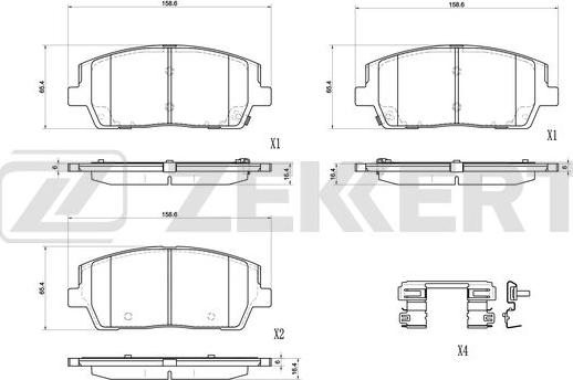 Zekkert BS-1152 - Гальмівні колодки, дискові гальма autocars.com.ua