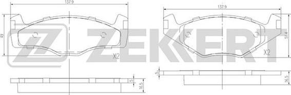 Zekkert BS-1154 - Тормозные колодки, дисковые, комплект autodnr.net