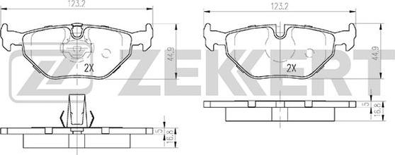Zekkert BS-1155 - Колодки торм. диск. задн. BMW 3 E36 E46 90-  Z1 90-  Z4 E85 E86 02-  Rover 75 RJ 99-  Saab 9-5 autodnr.net