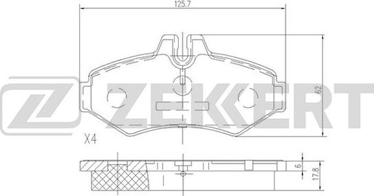 Zekkert BS-1158 - Тормозные колодки, дисковые, комплект avtokuzovplus.com.ua