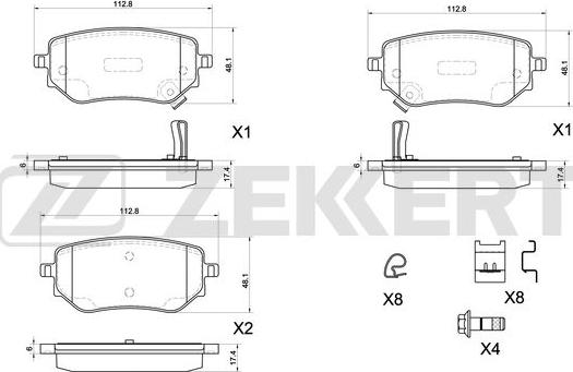 Zekkert BS-1172 - Тормозные колодки, дисковые, комплект autodnr.net