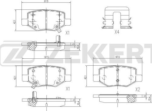 Zekkert BS-1177 - Гальмівні колодки, дискові гальма autocars.com.ua
