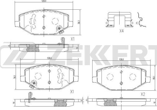 Zekkert BS-1182 - Гальмівні колодки, дискові гальма autocars.com.ua