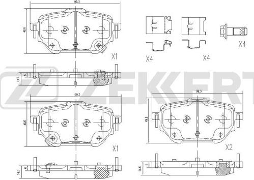 Zekkert BS-1183 - Гальмівні колодки, дискові гальма autocars.com.ua