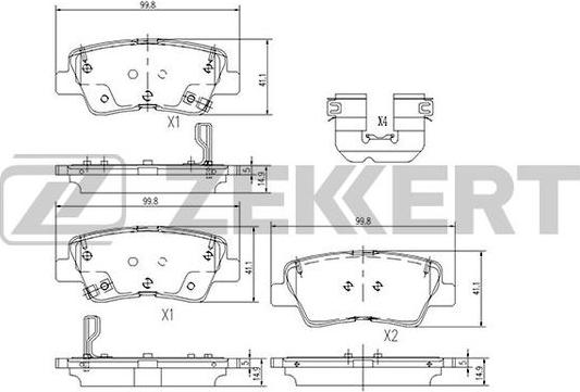 Zekkert BS-1188 - Тормозные колодки, дисковые, комплект autodnr.net