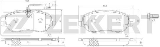 Zekkert BS-1189 - Колодки торм. диск. передн. Peugeot 807 02-  Expert 00-  Citroen C8 02-  Lancia Phedra 179 03- autodnr.net
