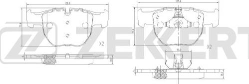 Zekkert BS-1192 - Тормозные колодки, дисковые, комплект avtokuzovplus.com.ua