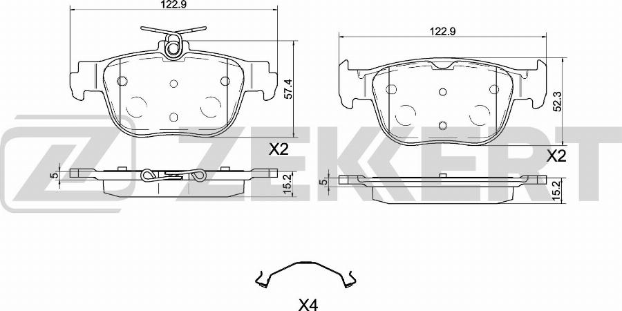 Zekkert BS-1199 - Тормозные колодки, дисковые, комплект autodnr.net