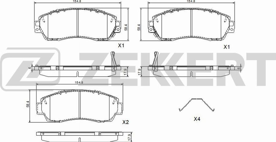 Zekkert BS-1202 - Тормозные колодки, дисковые, комплект autodnr.net