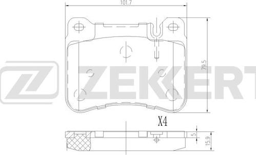 Zekkert BS-1208 - Тормозные колодки, дисковые, комплект autodnr.net