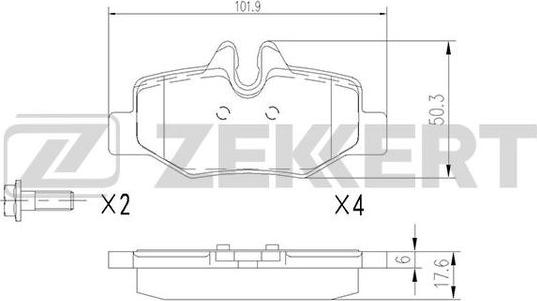 Zekkert BS-1212 - Гальмівні колодки, дискові гальма autocars.com.ua