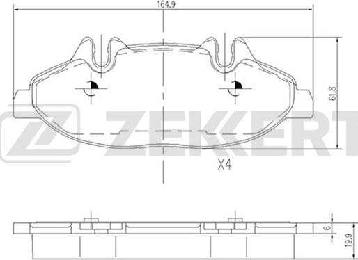 Zekkert BS-1213 - Гальмівні колодки, дискові гальма autocars.com.ua