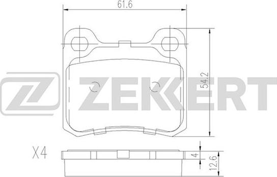 Zekkert BS-1215 - Тормозные колодки, дисковые, комплект autodnr.net