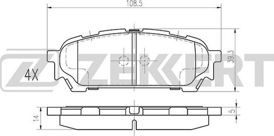 Zekkert BS-1223 - Тормозные колодки, дисковые, комплект autodnr.net