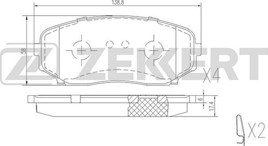 Zekkert BS-1228 - Гальмівні колодки, дискові гальма autocars.com.ua