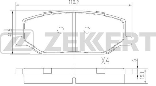 Zekkert BS-1231 - Тормозные колодки, дисковые, комплект avtokuzovplus.com.ua