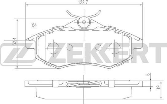 Zekkert BS-1235 - Тормозные колодки, дисковые, комплект avtokuzovplus.com.ua