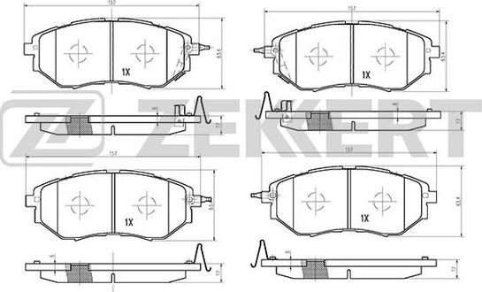 Zekkert BS-1241 - Гальмівні колодки, дискові гальма autocars.com.ua