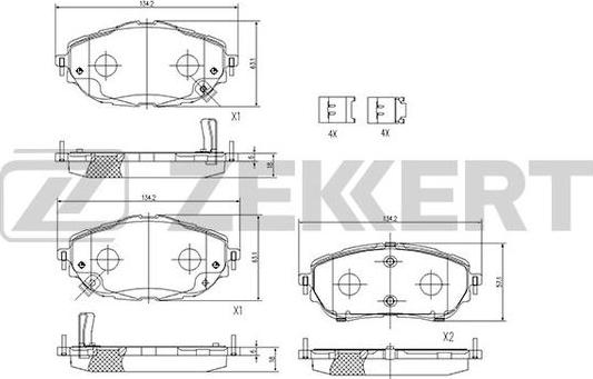 Zekkert BS-1245 - Тормозные колодки, дисковые, комплект avtokuzovplus.com.ua