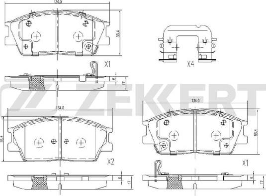 Zekkert BS-1257 - Гальмівні колодки, дискові гальма autocars.com.ua