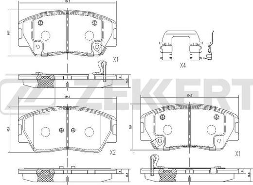 Zekkert BS-1261 - Гальмівні колодки, дискові гальма autocars.com.ua