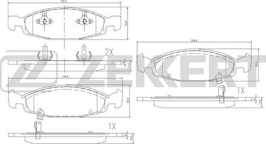 Zekkert BS-1276 - Гальмівні колодки, дискові гальма autocars.com.ua