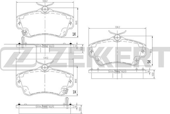 Zekkert BS-1279 - Гальмівні колодки, дискові гальма autocars.com.ua