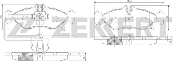 Zekkert BS-1280 - Тормозные колодки, дисковые, комплект autodnr.net