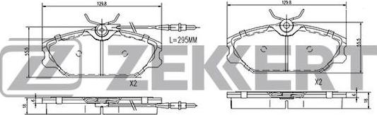 Zekkert BS-1281 - Колодки торм. диск. передн. с датчиком Daewoo Lublin 97-  Renault Laguna 93-  Megane 96-  Megane Sce autodnr.net