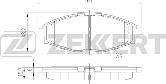 Zekkert BS-1285 - Колодки торм. диск. передн. Chevrolet Spark M200 05-  Daewoo Lanos KLAT 97-  Matiz M100 98-  M autodnr.net