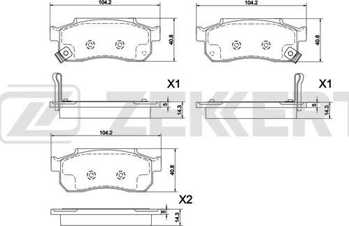 Zekkert BS-1294 - Тормозные колодки, дисковые, комплект avtokuzovplus.com.ua