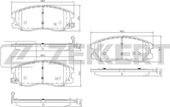 Zekkert BS-1300 - Колодки торм. диск. передн. Chevrolet Captiva C100 C140 06-  Opel Antara 06- autodnr.net