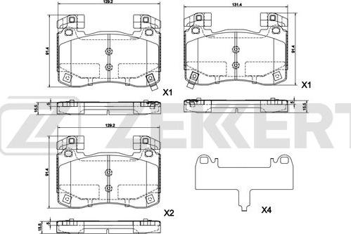 Zekkert BS-1305 - Тормозные колодки, дисковые, комплект avtokuzovplus.com.ua