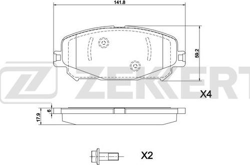 Zekkert BS-1311 - Гальмівні колодки, дискові гальма autocars.com.ua