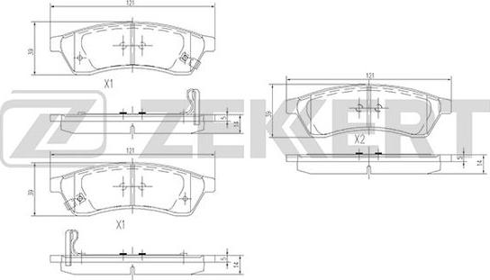 Zekkert BS-1314 - Гальмівні колодки, дискові гальма autocars.com.ua