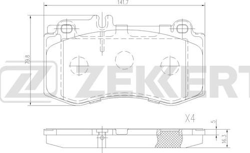Zekkert BS-1317 - Гальмівні колодки, дискові гальма autocars.com.ua
