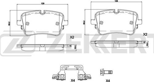 Zekkert BS-1329 - Тормозные колодки, дисковые, комплект avtokuzovplus.com.ua