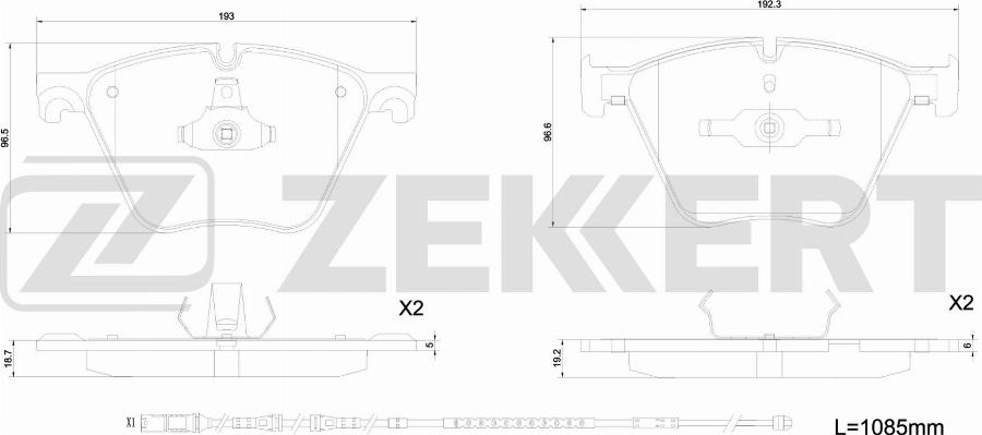 Zekkert BS-1343 - Тормозные колодки, дисковые, комплект autodnr.net