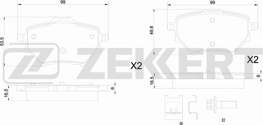 Zekkert BS-1346 - Гальмівні колодки, дискові гальма autocars.com.ua