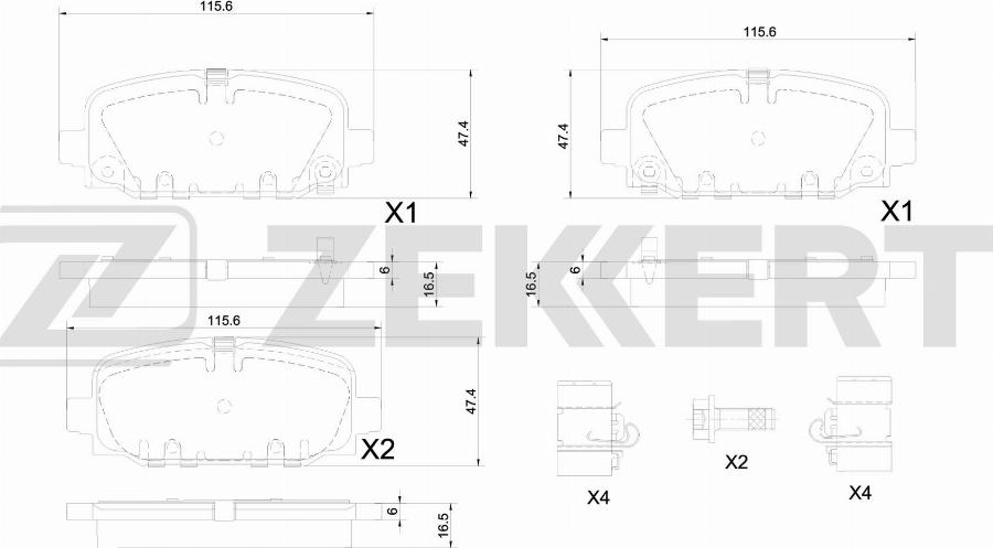 Zekkert BS-1354 - Гальмівні колодки, дискові гальма autocars.com.ua