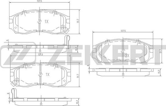 Zekkert BS-1355 - Гальмівні колодки, дискові гальма autocars.com.ua
